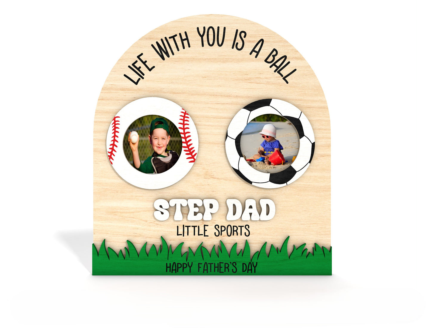 Father’s Day Football Photo Sign SVG Laser Cut File for LightBurn and xTool