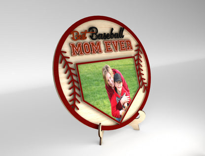 Baseball Mom Photo Frame SVG Best Baseball Mom for Glowforge