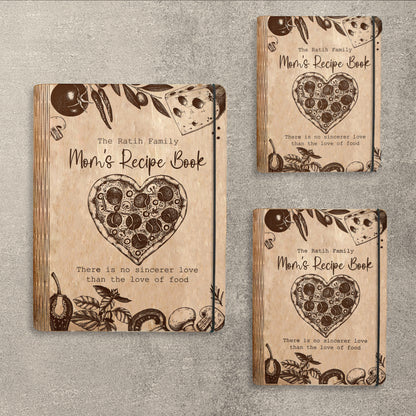 Mom's Recipe Book SVG Heart Food Floral Cookbook for xTool