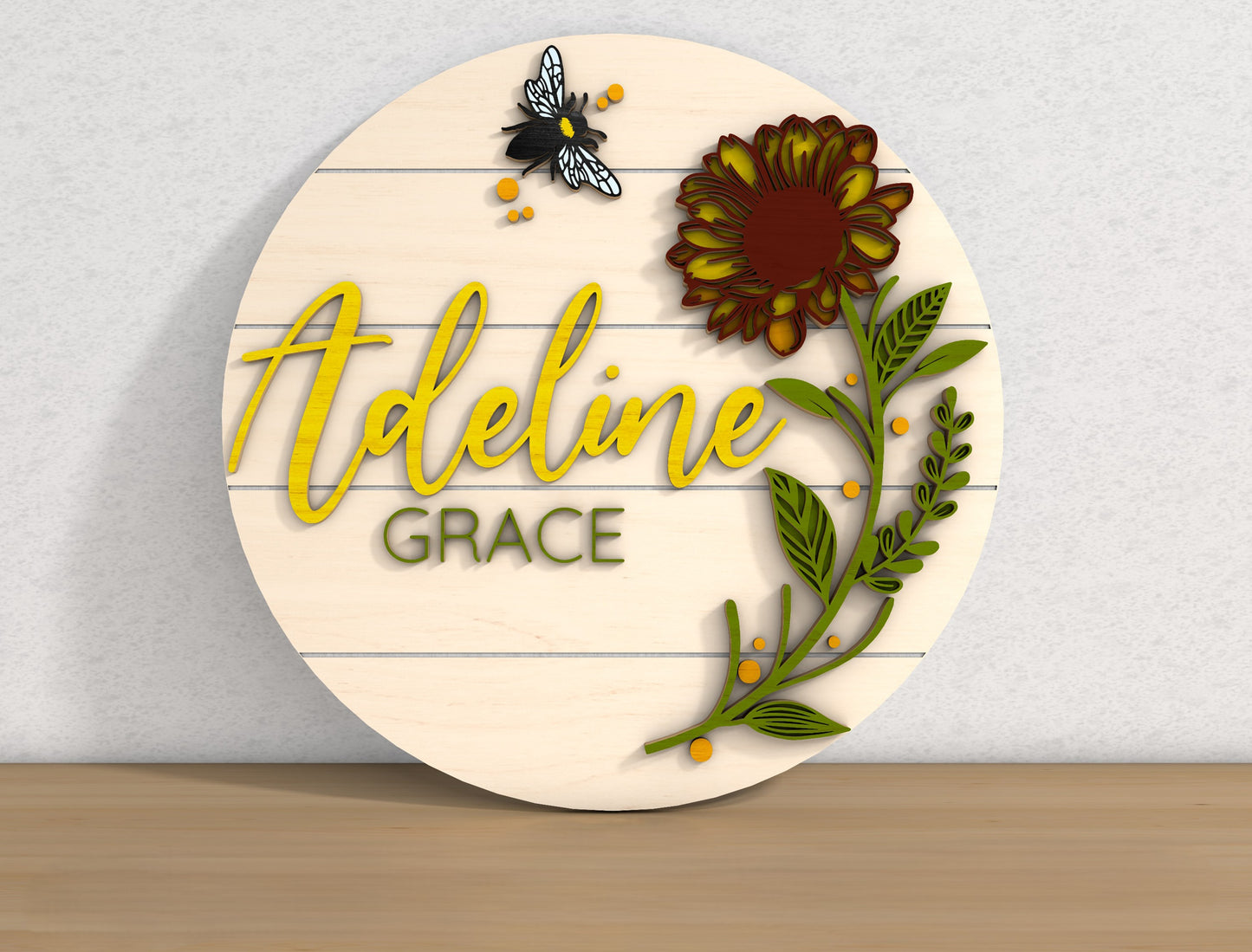 Sunflower Door Sign SVG for LightBurn and Glowforge