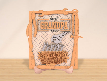 Personalized Tool Dad Sign SVG Laser Cut File for Glowforge and xTool