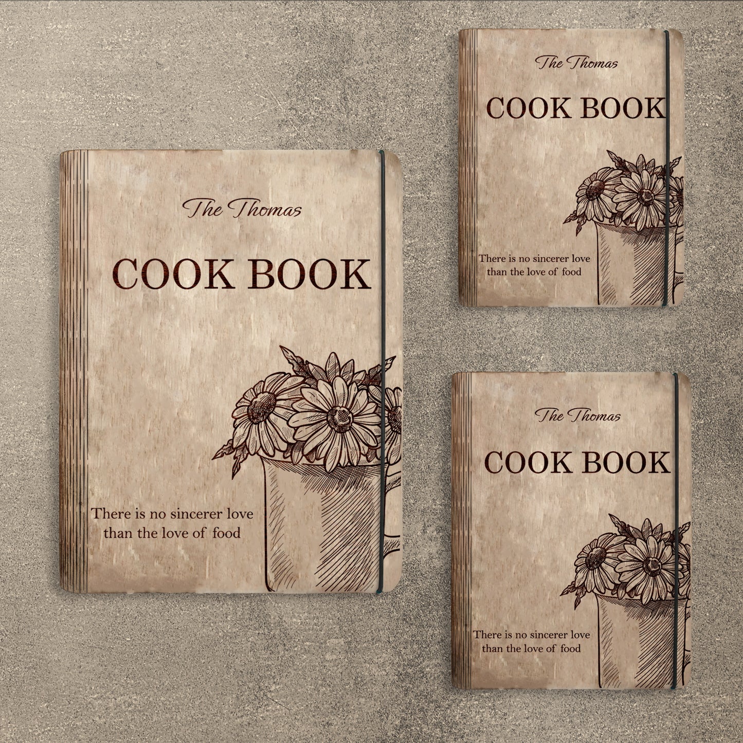 Floral Vintage Recipe Book SVG Cookbook Cover for LightBurn and xTool