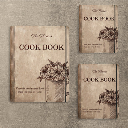 Floral Vintage Recipe Book SVG Cookbook Cover for LightBurn and xTool