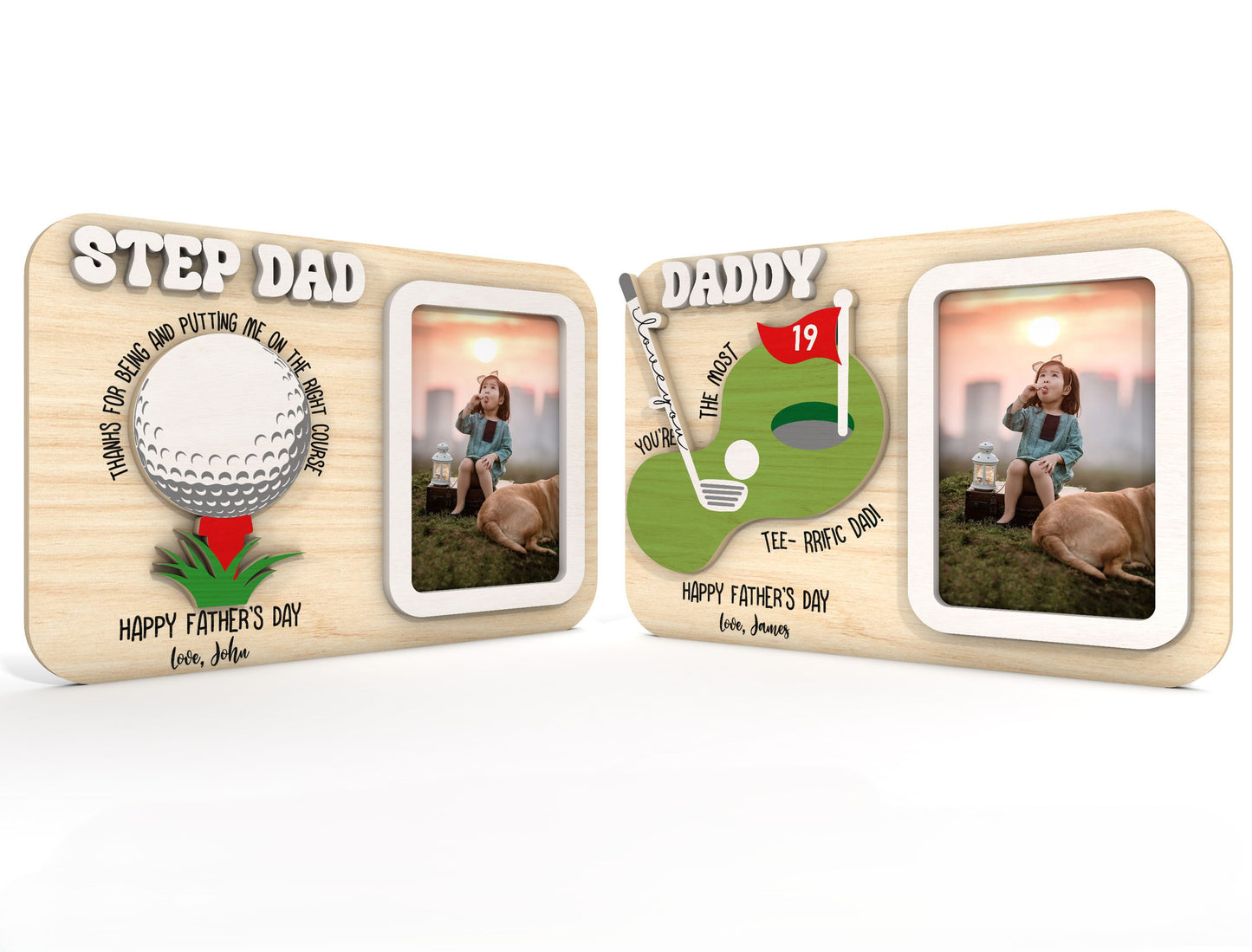 Dad Golf Photo Frame Magnet SVG for Glowforge Laser Cut Files