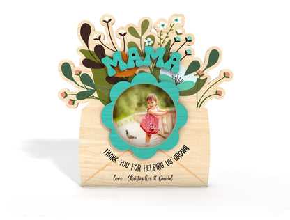 Floral Photo Frame Bouquet SVG Set Wooden Picture for Glowforge