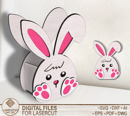 Happy Easter Bunny Egg Basket SVG 6 Designs for Glowforge and xTool