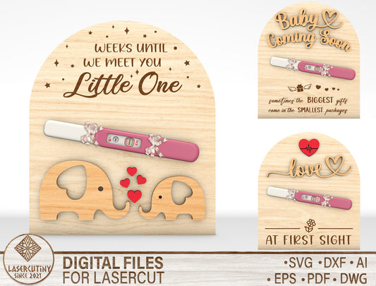 Pregnancy Announcement Plaque SVG Laser Cut File for Glowforge and xTool