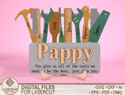 Personalized Dad Tool Sign SVG Laser Cut File for Glowforge and LightBurn