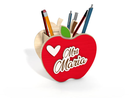 Personalized Apple Pencil Organizer SVG for Glowforge and xTool
