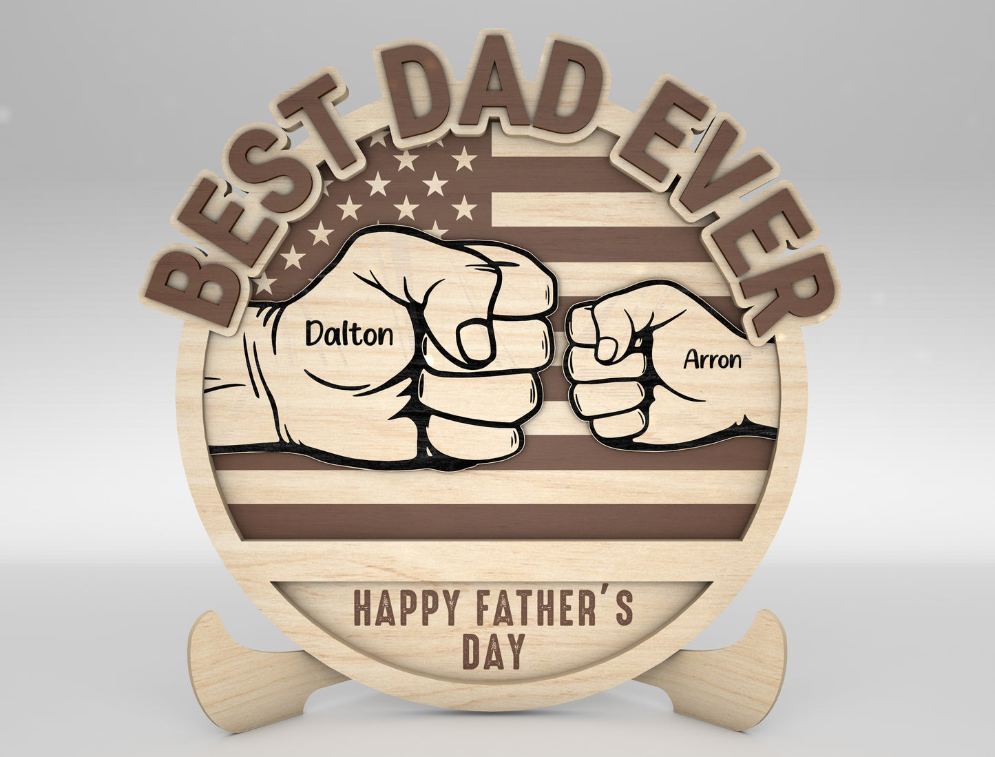 Personalized Dad Fist Bump SVG for Glowforge and xTool