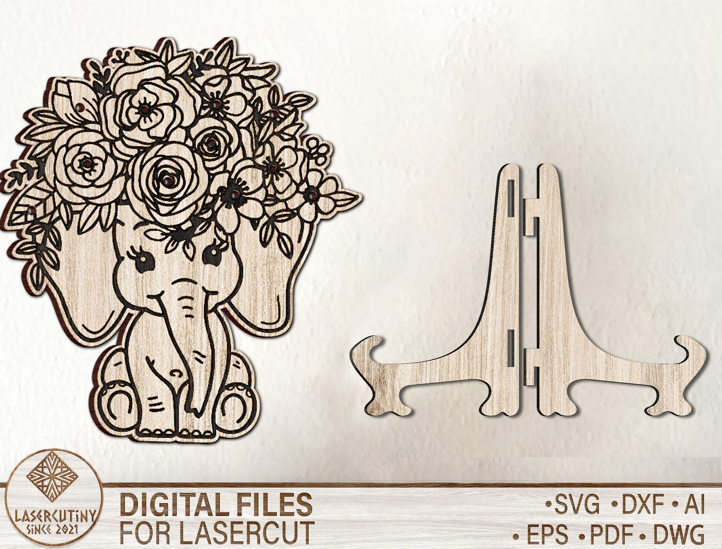 Animal Flower Holder SVG Kids Craft Display for xTool and LightBurn