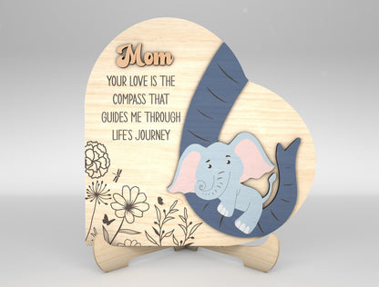 Love You Forever Elephant Mom Family Sign SVG for Glowforge