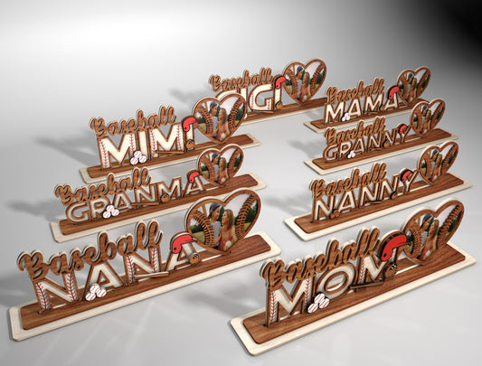 Personalized Sports Mom Photo Heart Sign SVG for LightBurn