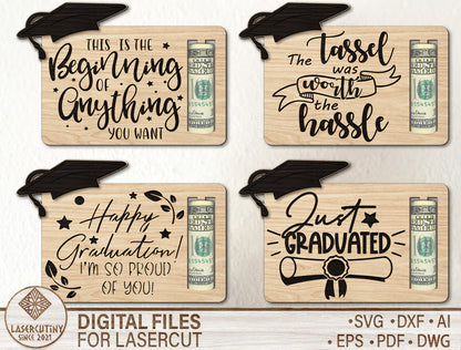 Graduation Cash Gift Card SVG for Glowforge and LightBurn