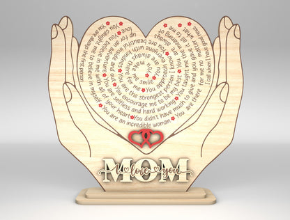 Mom Heart Hands Sign SVG Bundle for LightBurn and Glowforge