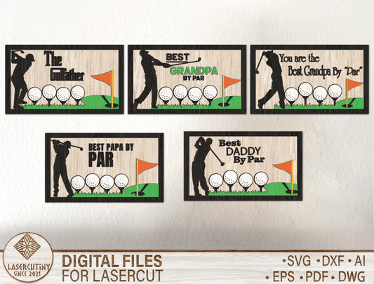 Personalized Golf Dad Sign SVG for Glowforge and xTool