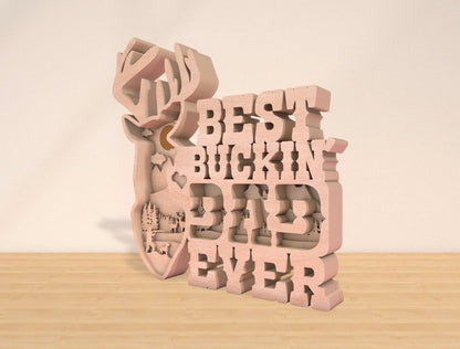 Best Buckin Dad Ever Multilayer SVG Laser Cut File for Glowforge