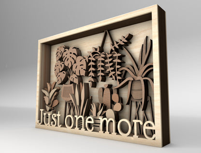 Plant Lover Shadow Box SVG Laser Cut File for Glowforge