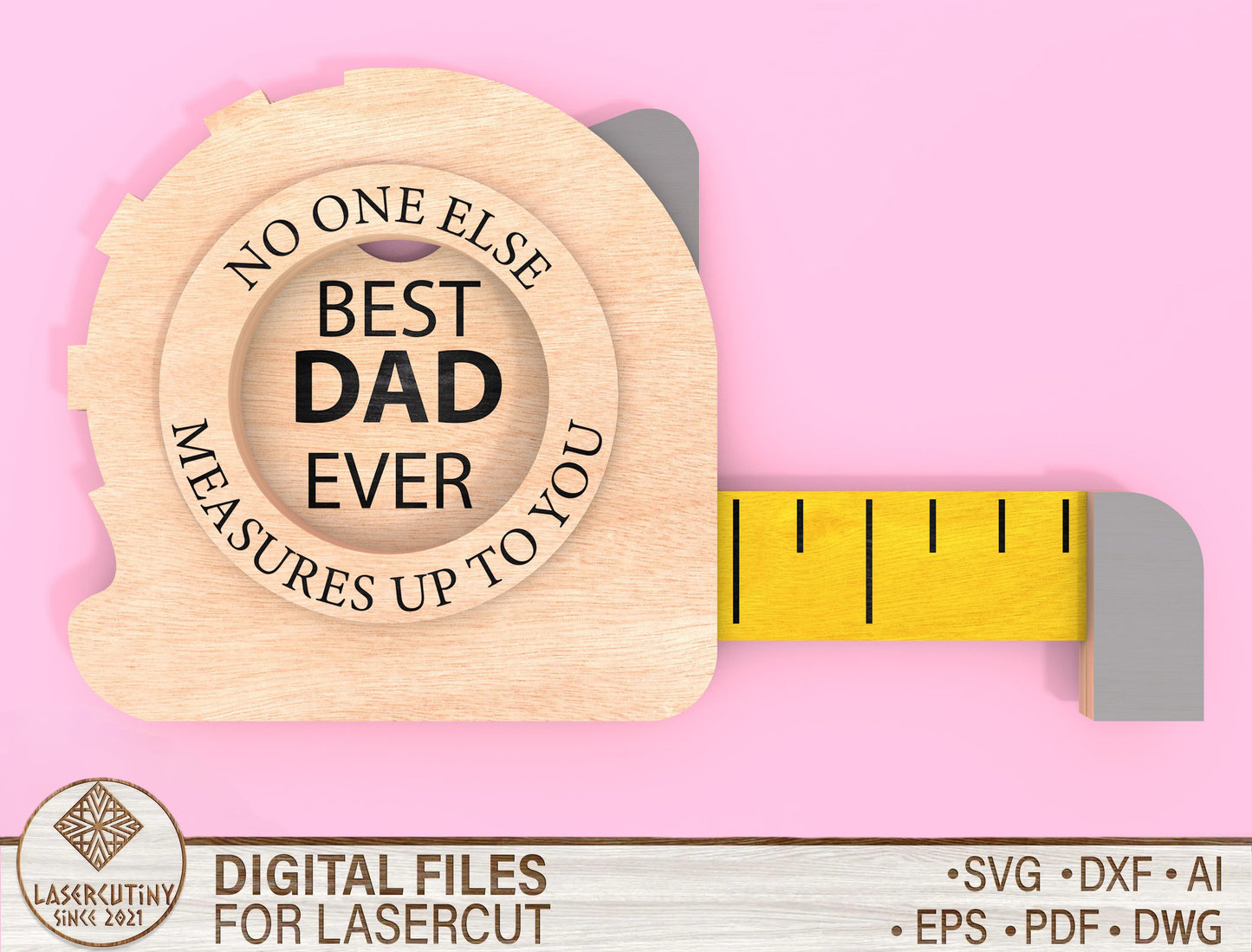Best Dad Card Holder SVG Laser Cut File for Glowforge and LightBurn