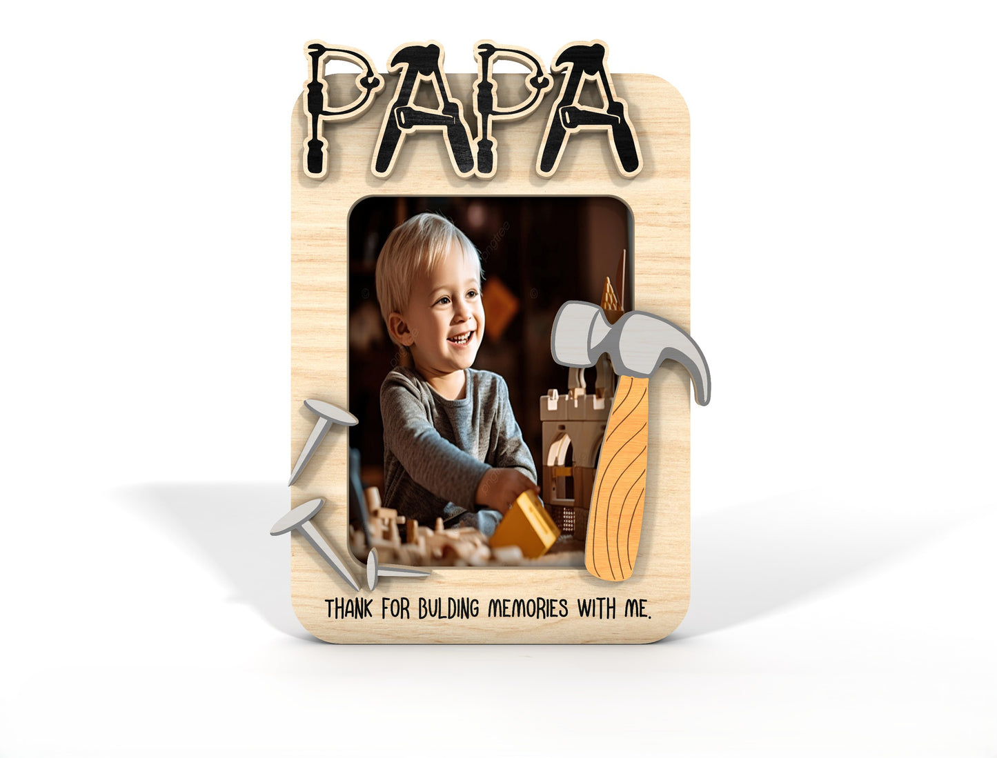 Father's Day Photo Magnet SVG Bundle Laser Cut File for xTool and Glowforge