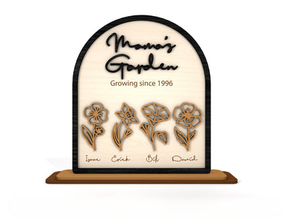 Grandma Garden Floral Arch Sign SVG Bundle for LightBurn and xTool