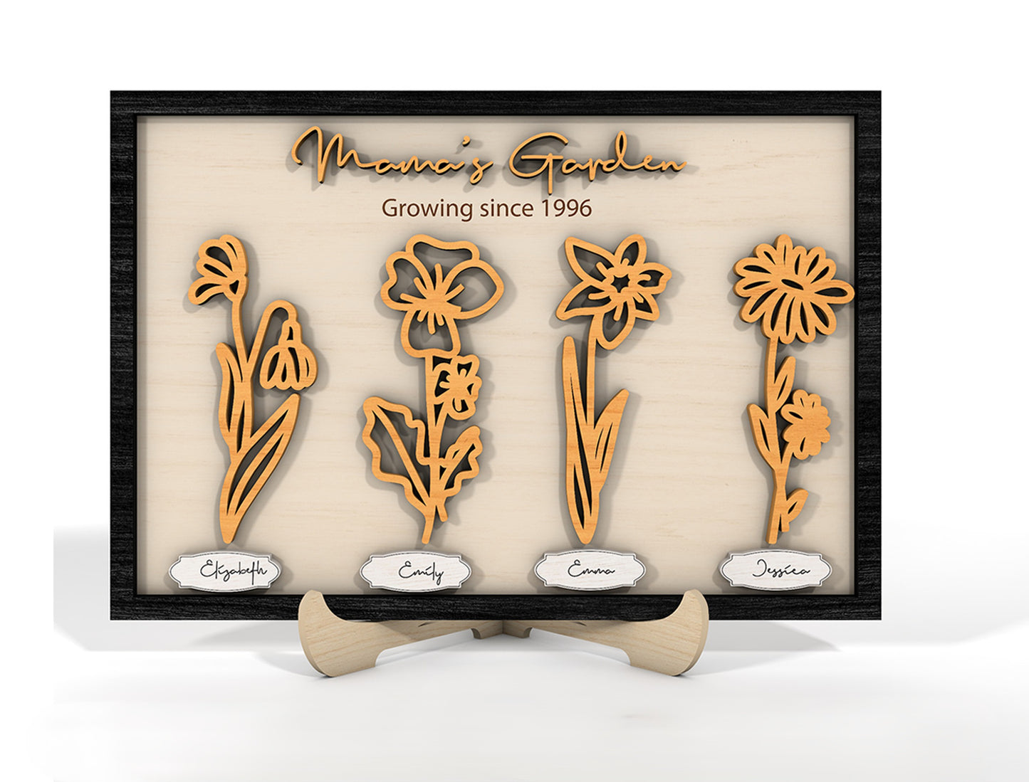 Birth Month Flower Frame Grandma Garden Sign SVG for xTool