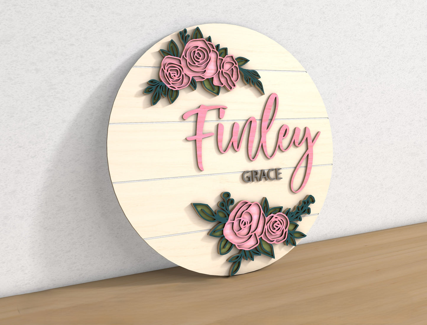 Flower Nursery Name SVG File for Glowforge and LightBurn