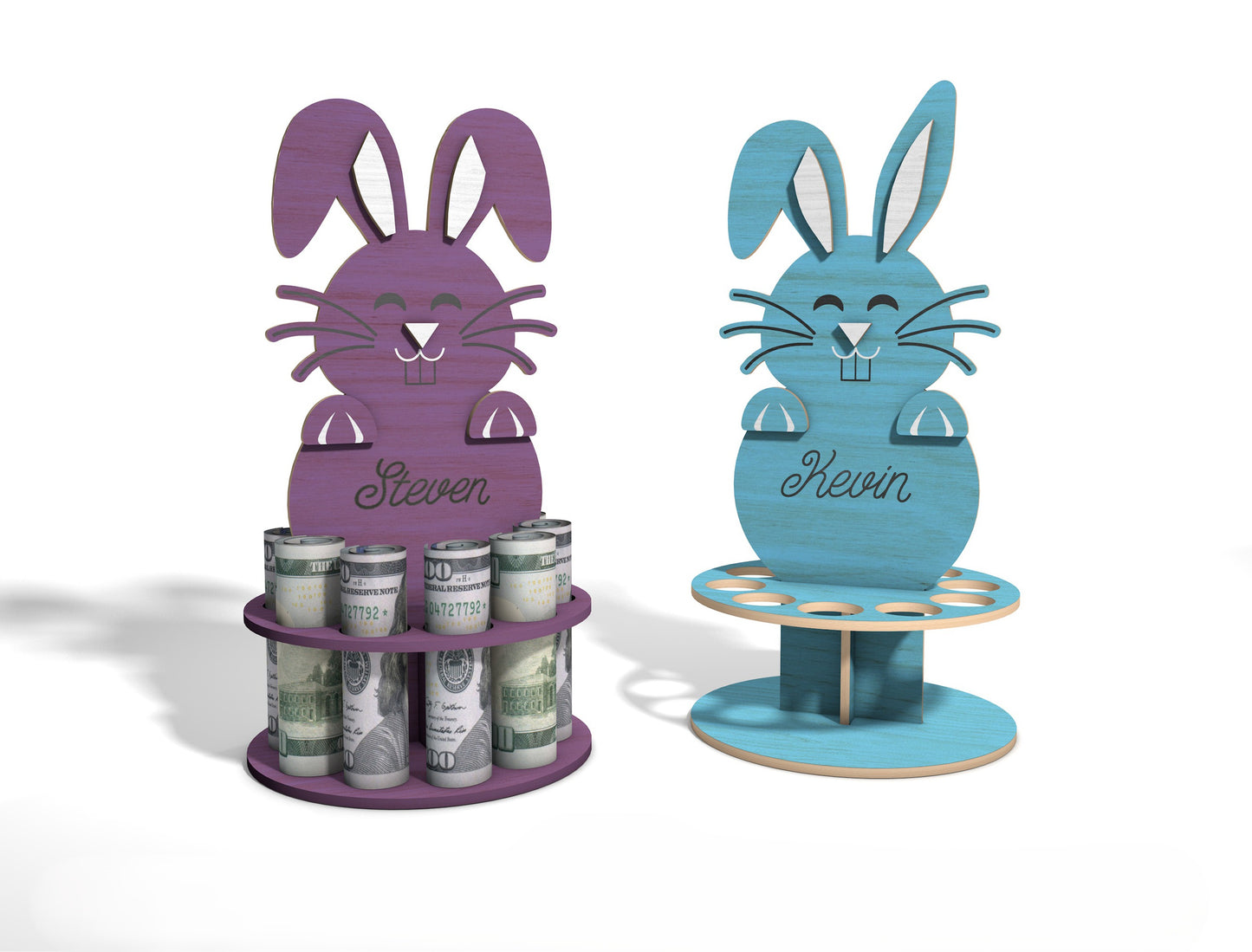Easter Bunny Money Holder SVG Standing Wooden Money Tree for LightBurn and xTool