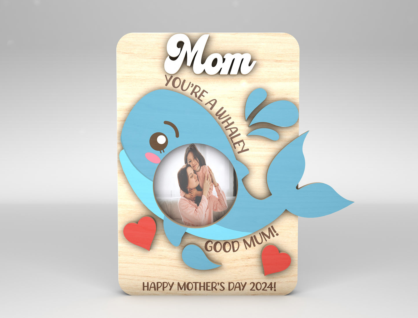 Mom Photo Frame Cute Animal Mother's Day SVG for Glowforge