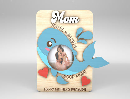 Mom Photo Frame Cute Animal Mother's Day SVG for Glowforge