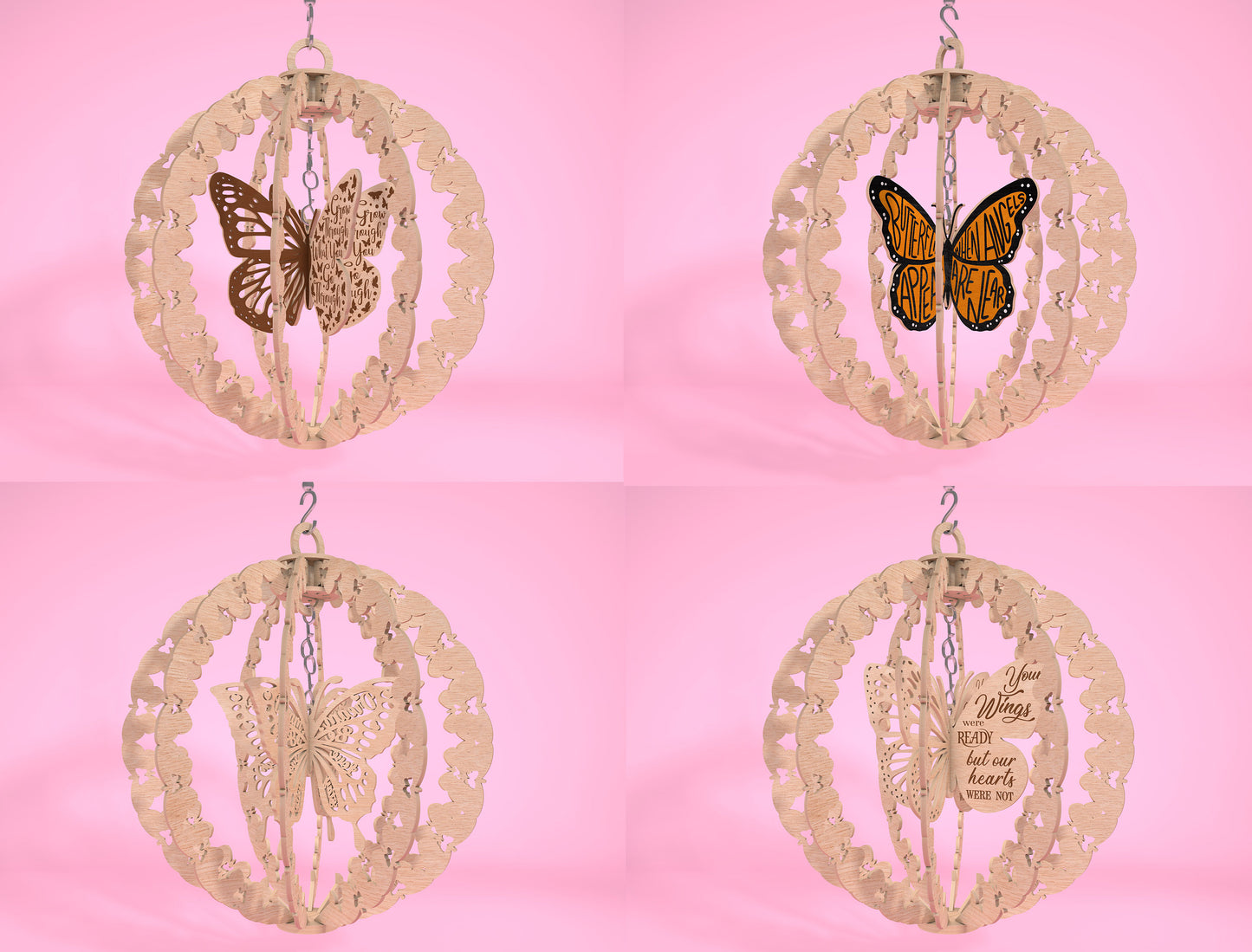 Butterfly Memorial Wind Spinner SVG Laser Cut File for Glowforge xTool LightBurn