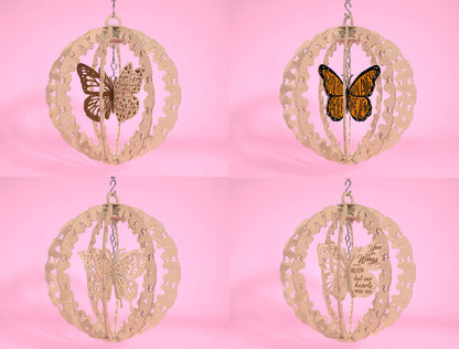 Butterfly Memorial Wind Spinner SVG Laser Cut File for Glowforge xTool LightBurn