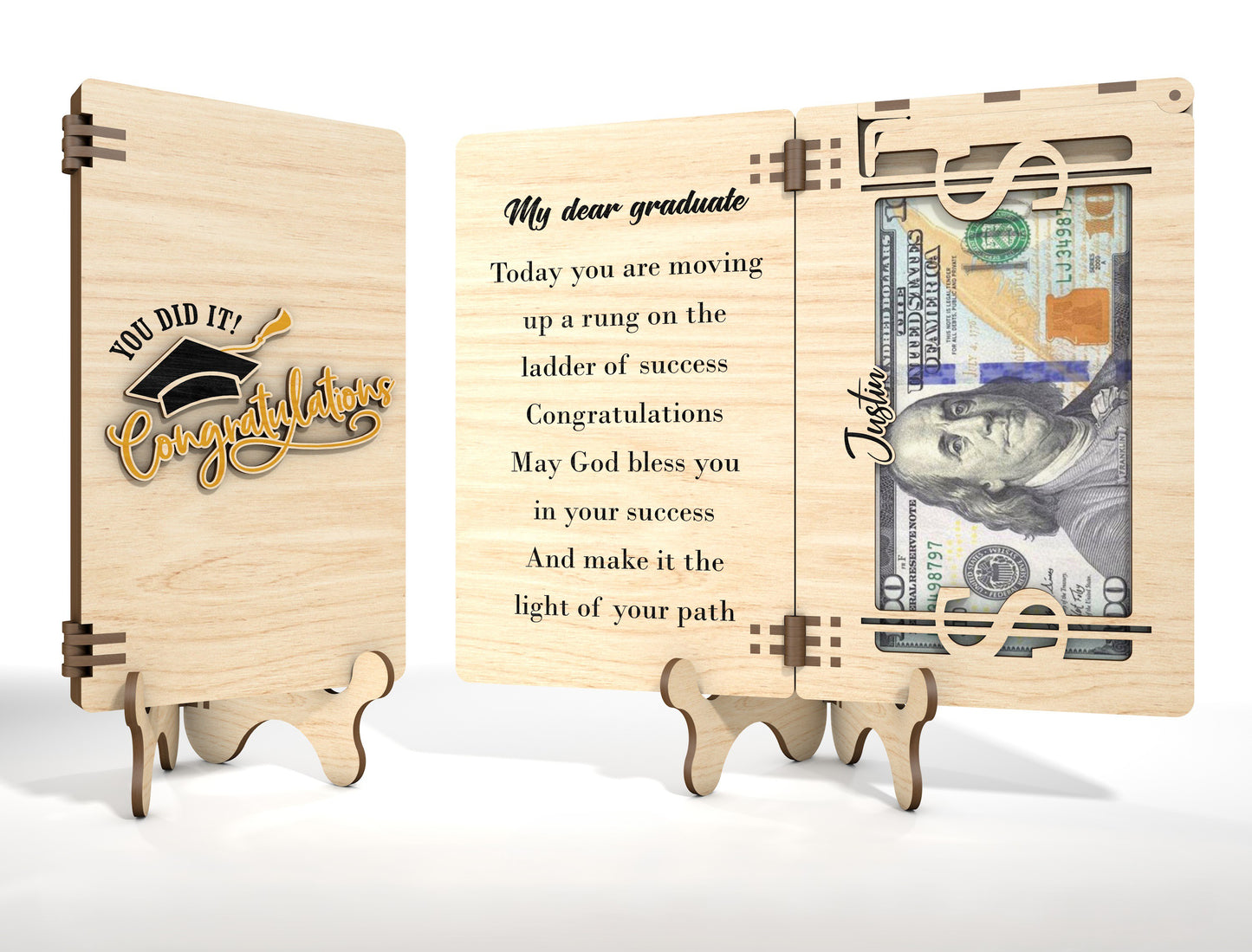 Graduation Cash Card SVG Laser Cut File for xTool and Glowforge