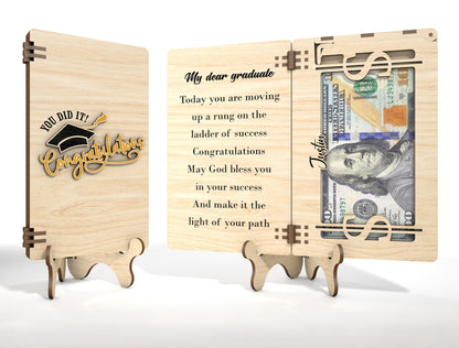 Graduation Cash Card SVG Laser Cut File for xTool and Glowforge