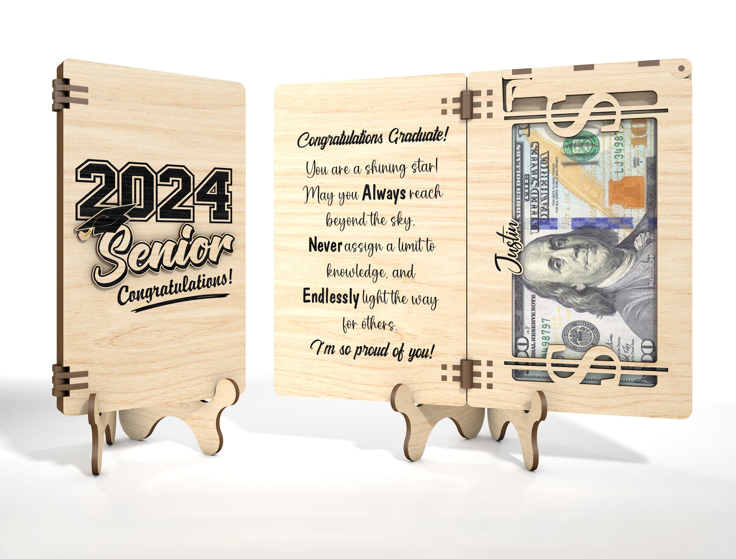 Graduation Cash Gift Holder SVG for xTool and Glowforge