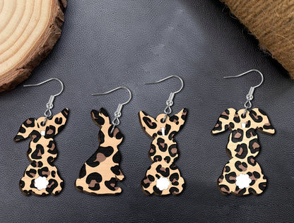 Leopard Bunny Earrings SVG Bundle 12 Animal Print Easter for Glowforge