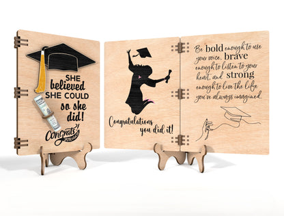 Graduation Folding Gift Card SVG for LightBurn and Glowforge