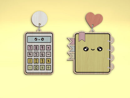 Teacher Earrings SVG Bundle Laser Cut File for Glowforge and xTool