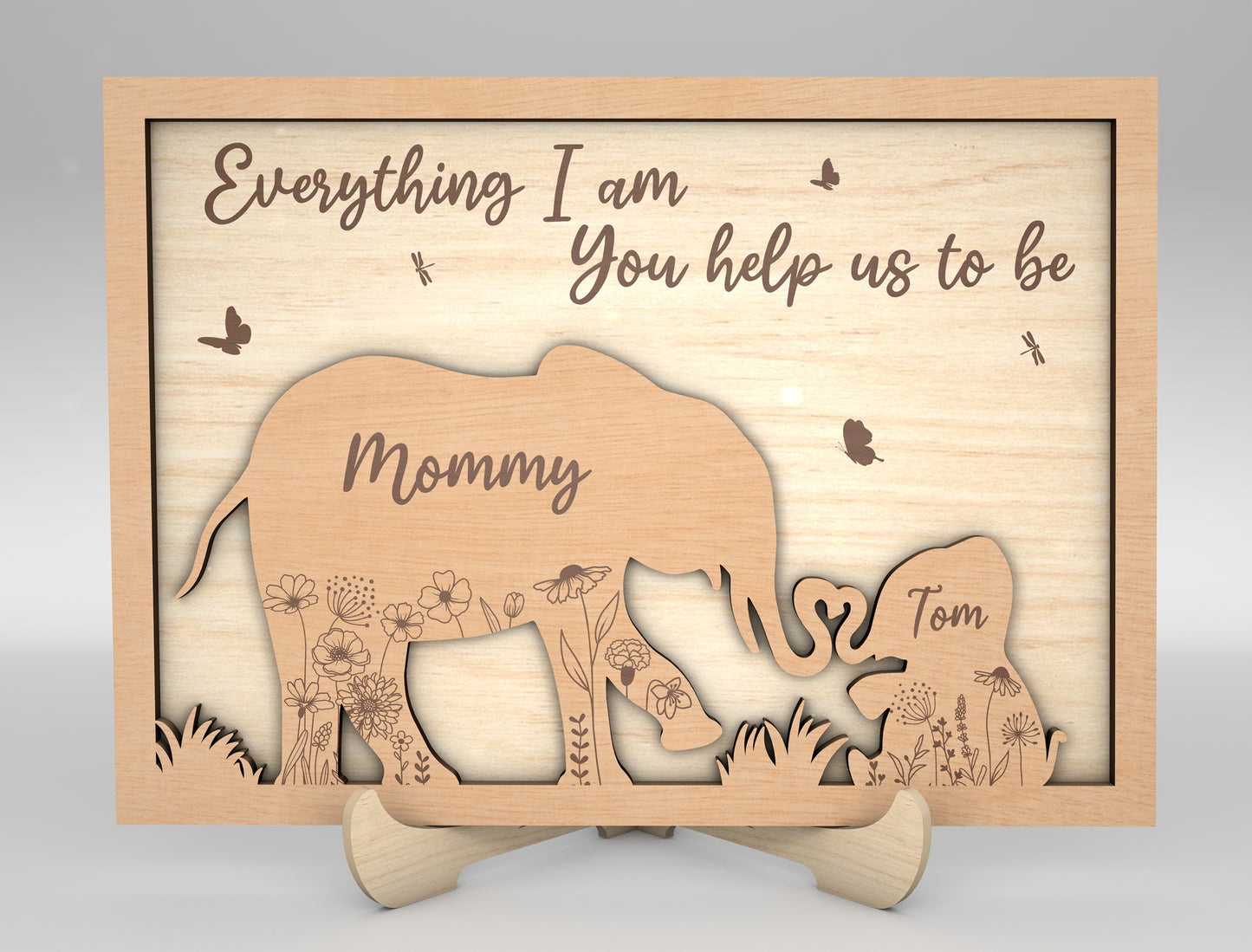 Everything We Are Baby Elephant Family Sign SVG for LightBurn