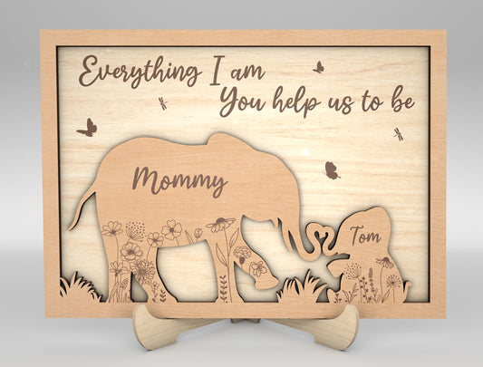 Everything We Are Baby Elephant Family Sign SVG for LightBurn
