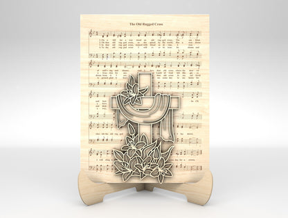 Christian Cross Easter Tabletop Sign SVG for xTool and Glowforge