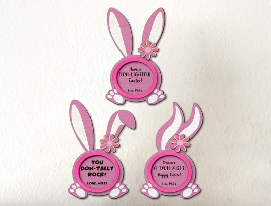 Cute Bunny Ear Easter Tag Sign SVG Bundle 10 Designs for Glowforge and xTool