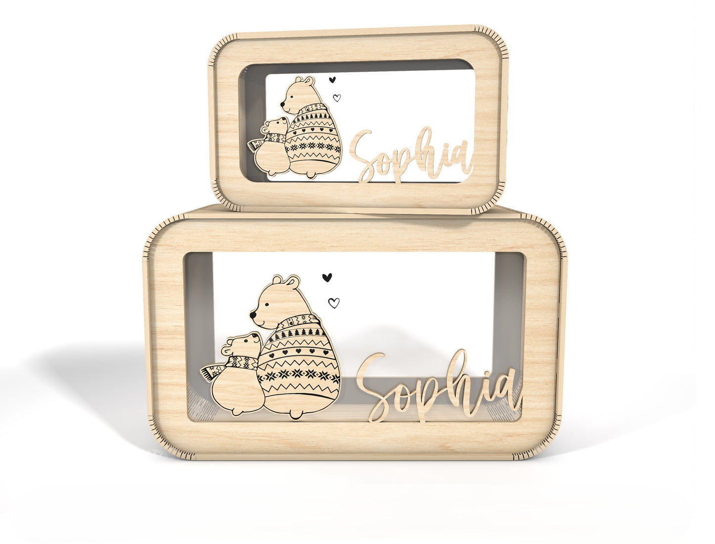 Personalized Ocean Animal Money Box SVG for LightBurn and Glowforge