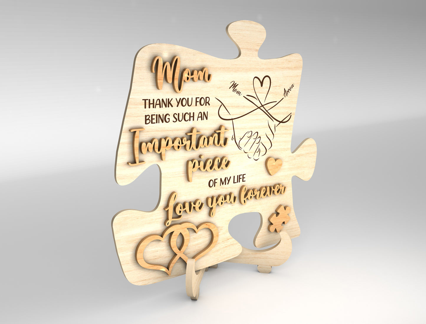 "I Picked You" Mom Puzzle Sign SVG for xTool and LightBurn
