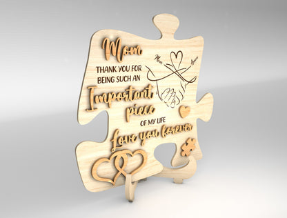 "I Picked You" Mom Puzzle Sign SVG for xTool and LightBurn