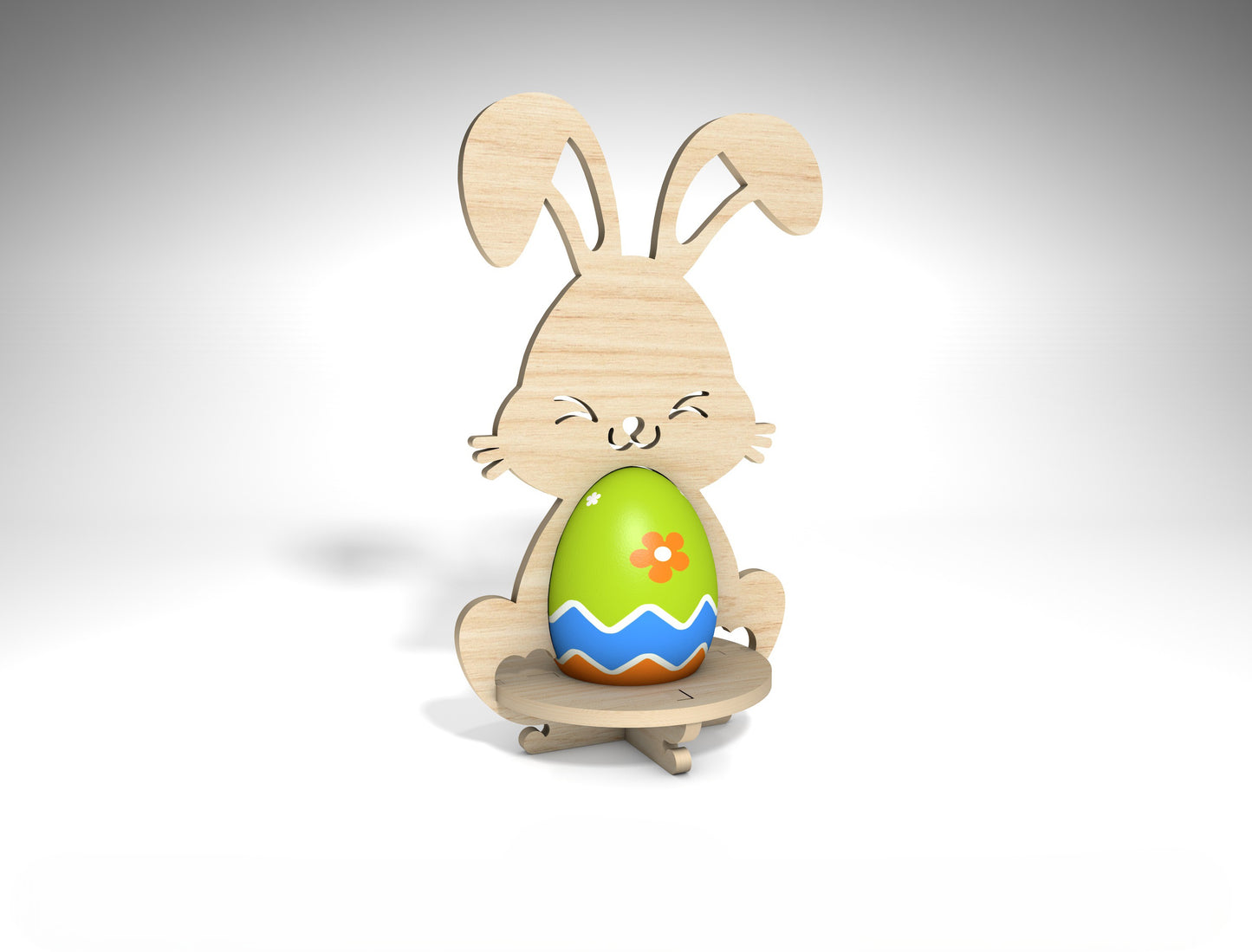 Easter Bunny Egg Holder Stand SVG Cute Bunny for Glowforge and xTool