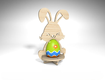 Easter Bunny Egg Holder Stand SVG Cute Bunny for Glowforge and xTool