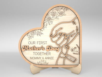Mom Photo Holder Hand in Hand Love Sign SVG for xTool and LightBurn