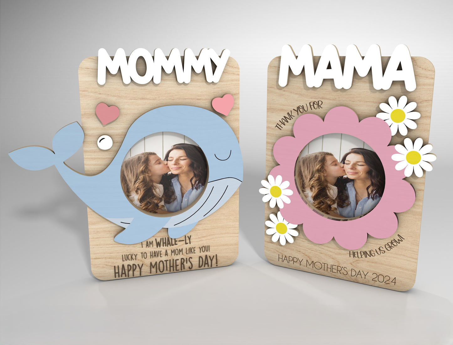 Cute Mother's Day Fridge Magnet SVG Kawaii Photo Frame for Glowforge