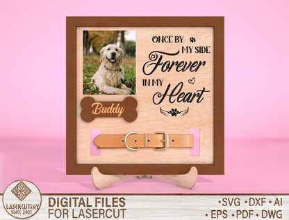 Dog Collar Memorial Frame SVG Laser Cut File for LightBurn